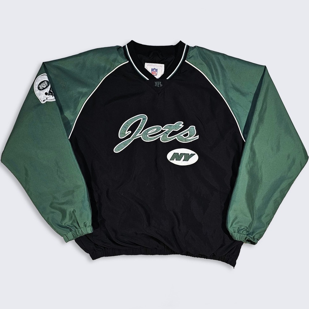 New York Jets Vintage Y2K NFL Football Pullover Windbreaker Jacket